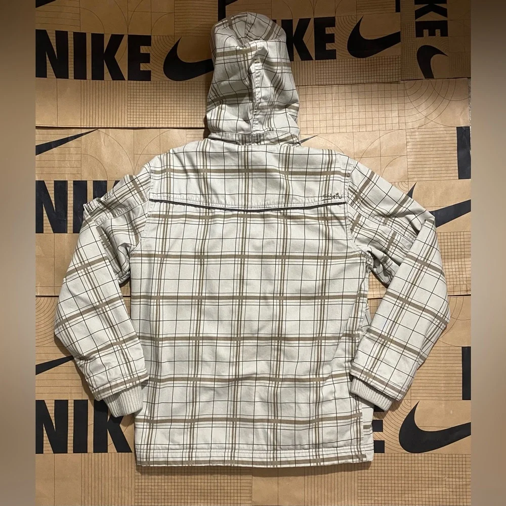 Quicksilver Insulated Winter Jacket Ski Snowboard plaid beige